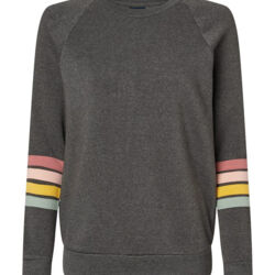 Women's Striped Sleeves Crewneck Sweatshirt Thumbnail